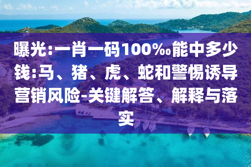 曝光:一肖一码100‰能中多少钱:马、猪、虎、蛇和警惕诱导营销风险-关键解答、解释与落实